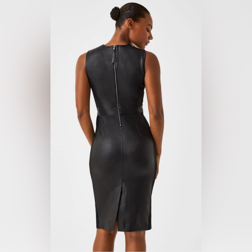 NWT Spanx Leather-Like Combo Sheath Dress-Luxe Black - Picture 4 of 11